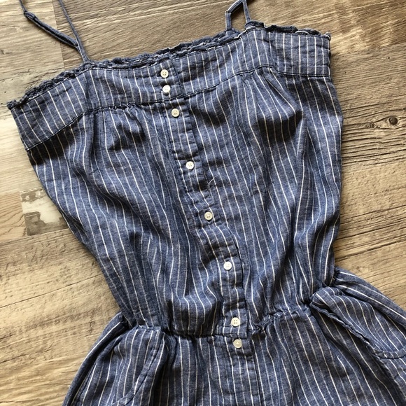 GUC GAP Chambray Pinstripe Linen Romper - Picture 3 of 16
